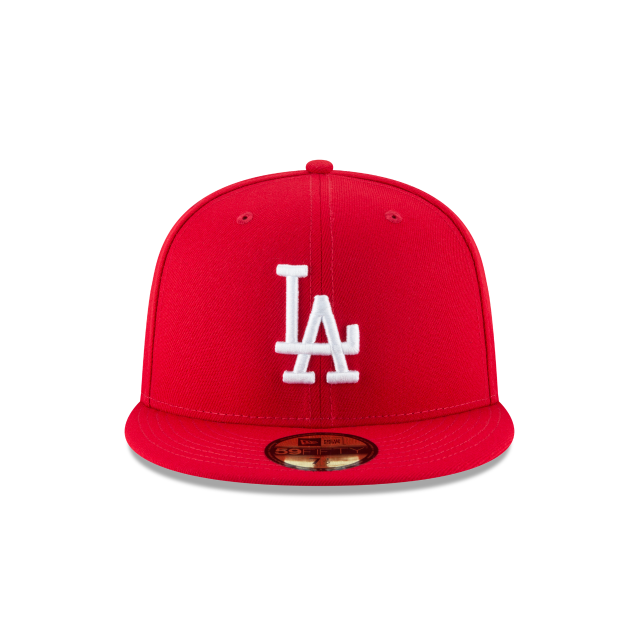 Los Angeles Dodgers MLB New Era Men Scarlet Red 59Fifty Basic Fitted Hat product image 5, provided for visual reference and