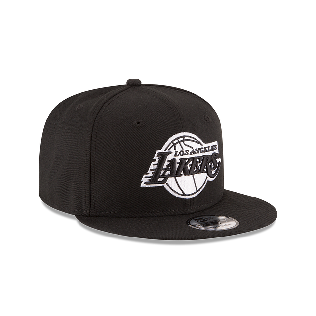 Los Angeles Lakers NBA New Era Men Black/White 9Fifty Basic Snapback product image 3, provided for visual reference and