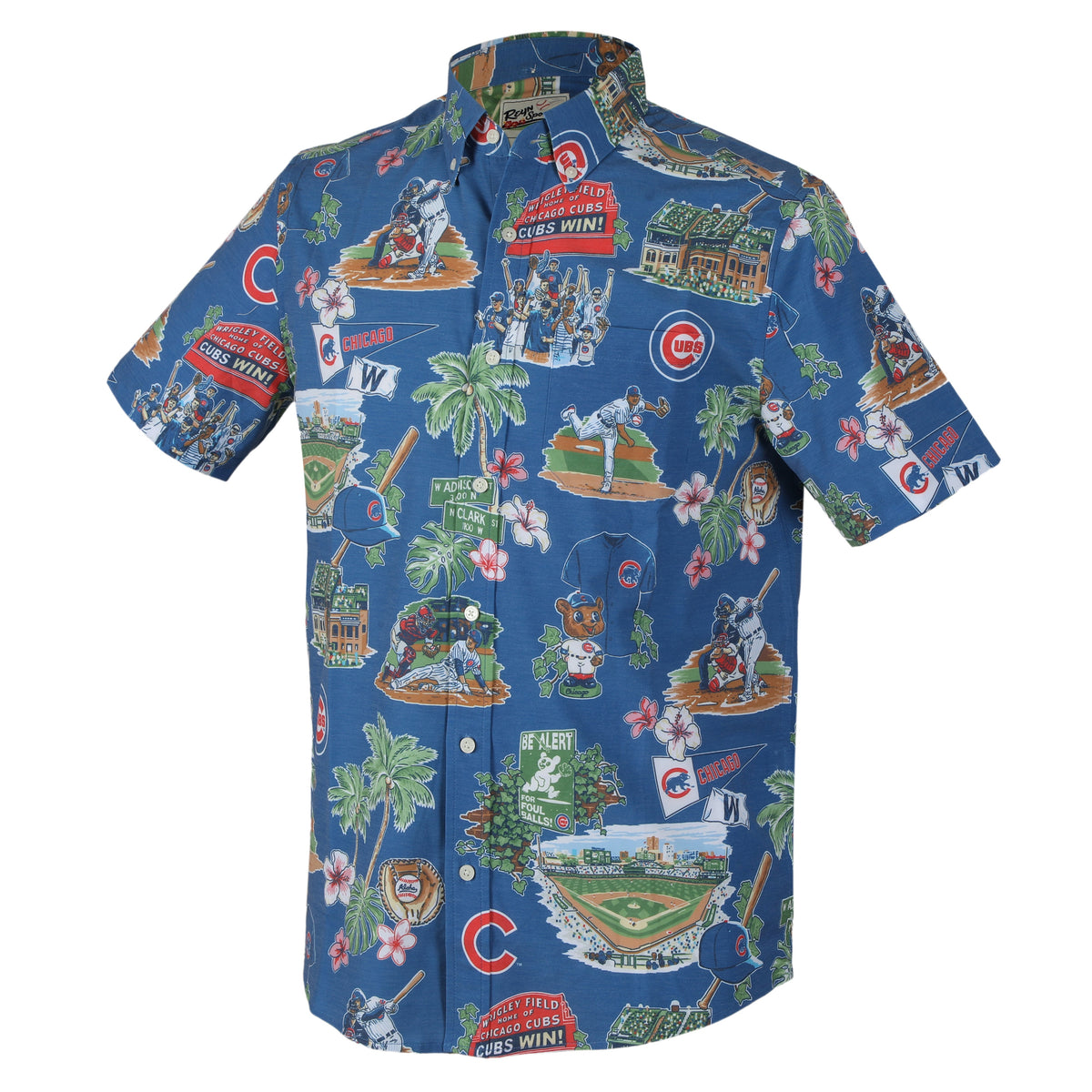 Chicago Cubs Men Royal Scenic Button Down Shirt product image 1, provided for visual reference and product detail review