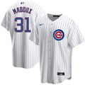 Greg Maddux Chicago Cubs Home Pinstripe Men Replica Jersey product image 1, provided for visual reference and product detail