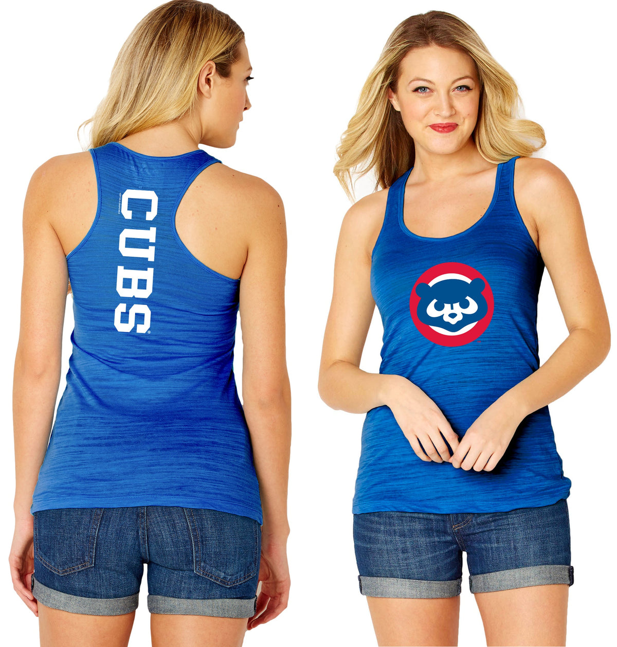Chicago Cubs Woman's Royal Retro 80's Logo Tank-Top product image 1, provided for visual reference and product detail review