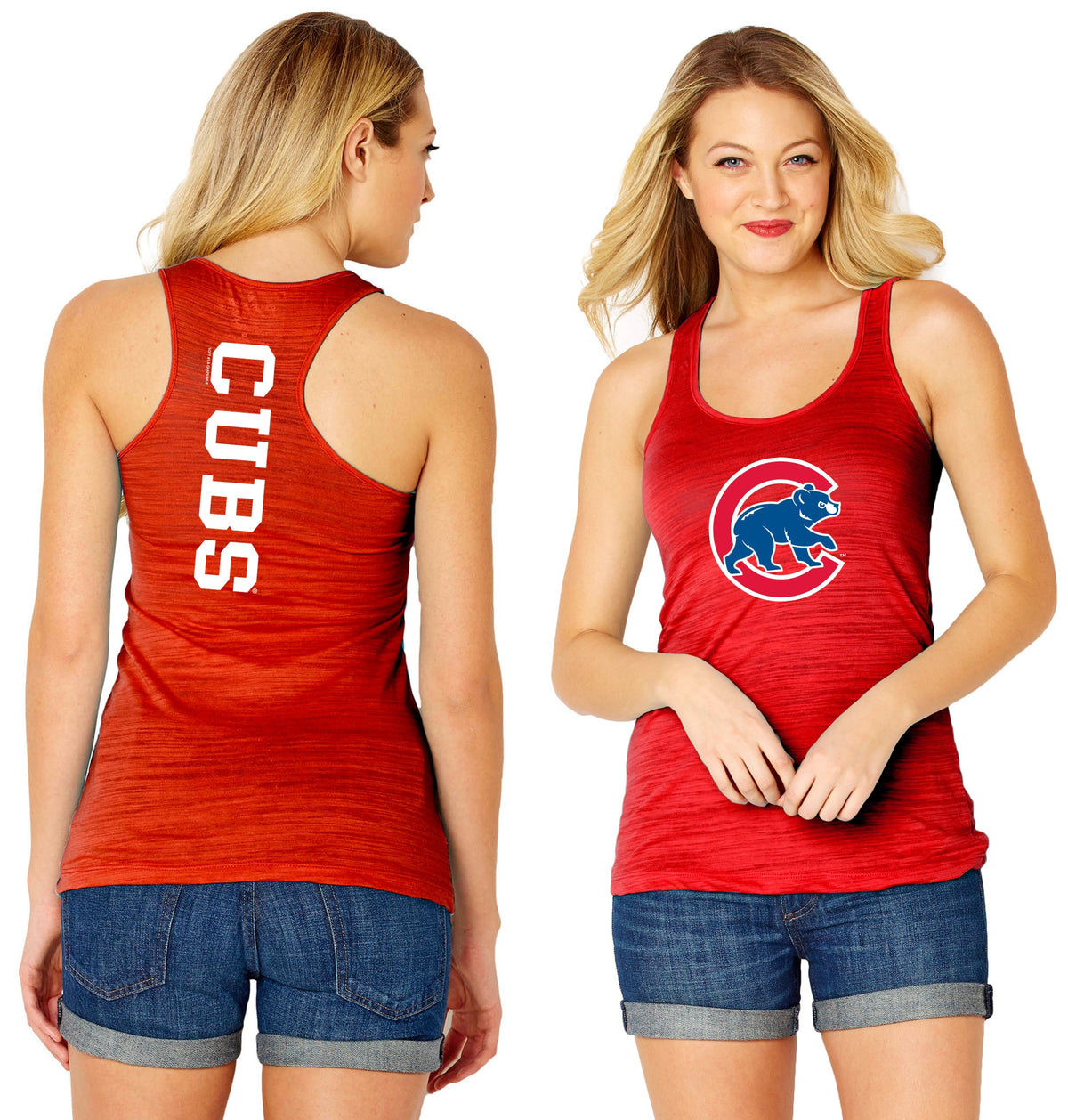 Chicago Cubs Woman's Red Logo Tank-Top product image 1, provided for visual reference and product detail review
