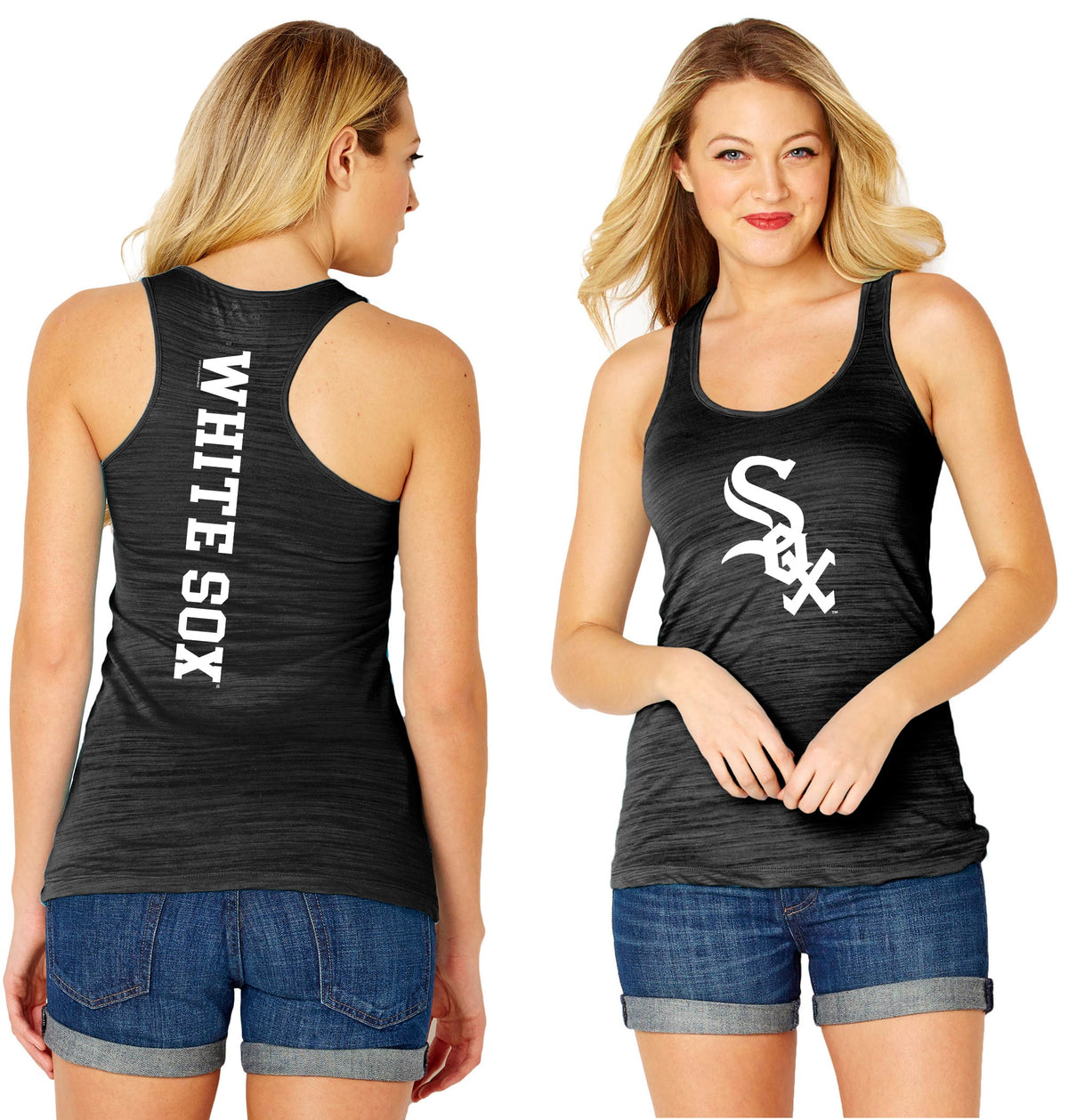 Chicago White Sox Logo Woman's Black Tank-Top product image 1, provided for visual reference and product detail review