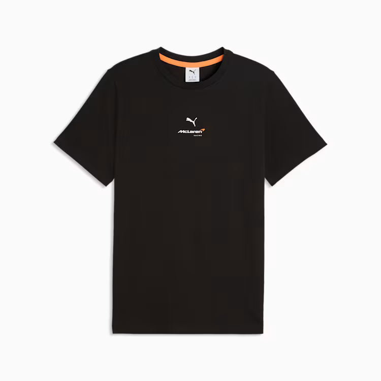 McLaren Racing F1 Puma Men Black Small Logo T-Shirt product image 1, provided for visual reference and product detail review