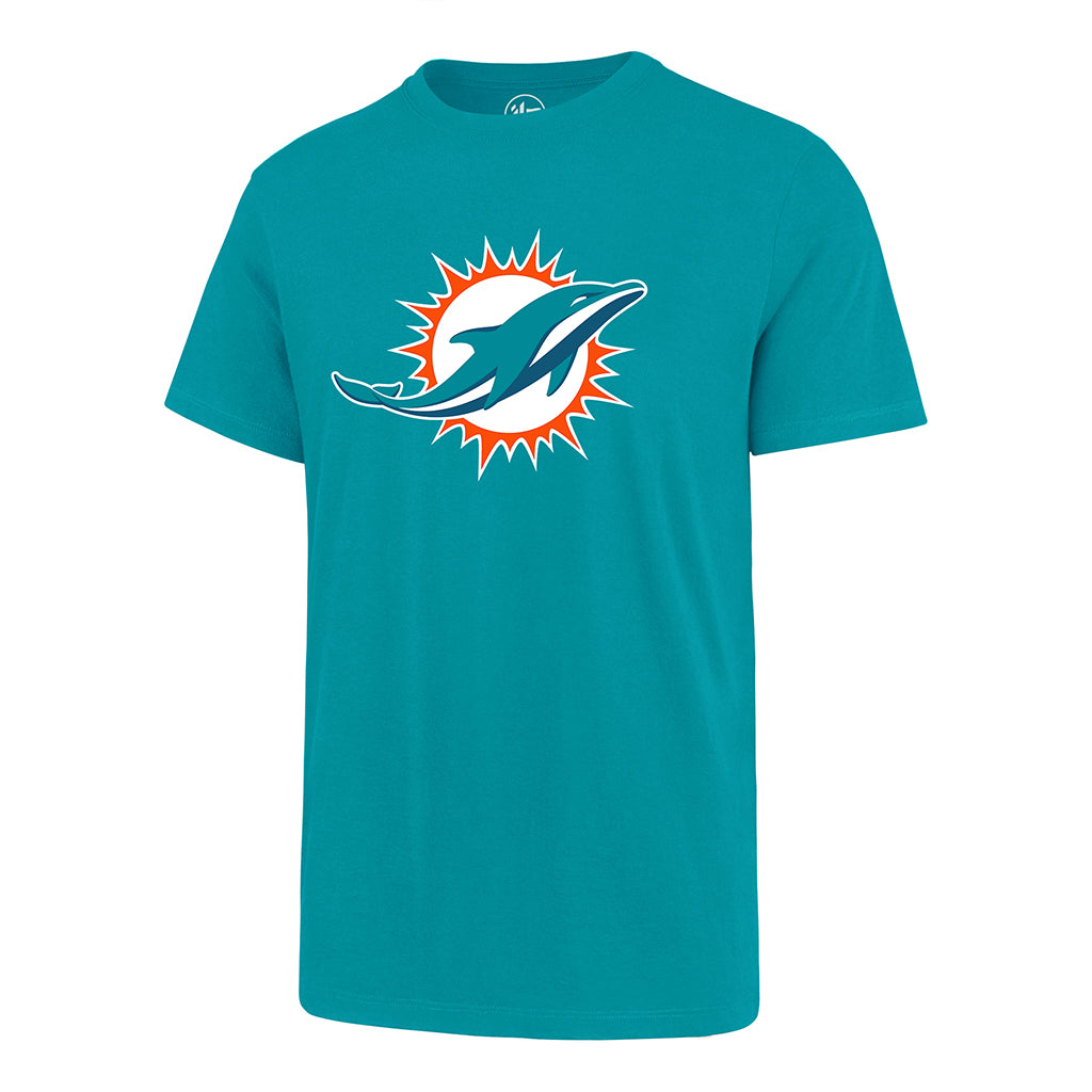 Miami Dolphins NFL 47 Brand Men Aqua Primary Logo Fan T-Shirt product image 1, provided for visual reference and product