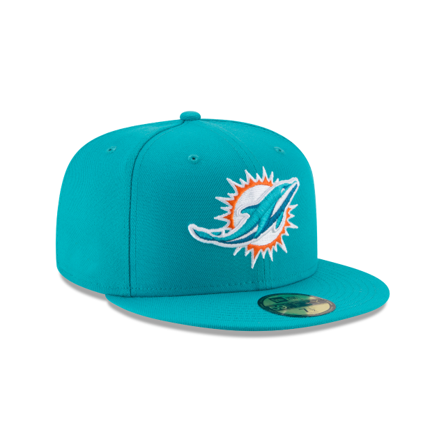 Miami Dolphins NFL New Era Men Teal Breeze 59Fifty Team Basic Fitted Hat product image 4, provided for visual reference and