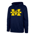 Michigan Wolverines NCAA 47 Brand Men Navy Imprint Headline Pullover Hoodie product image 1, provided for visual reference