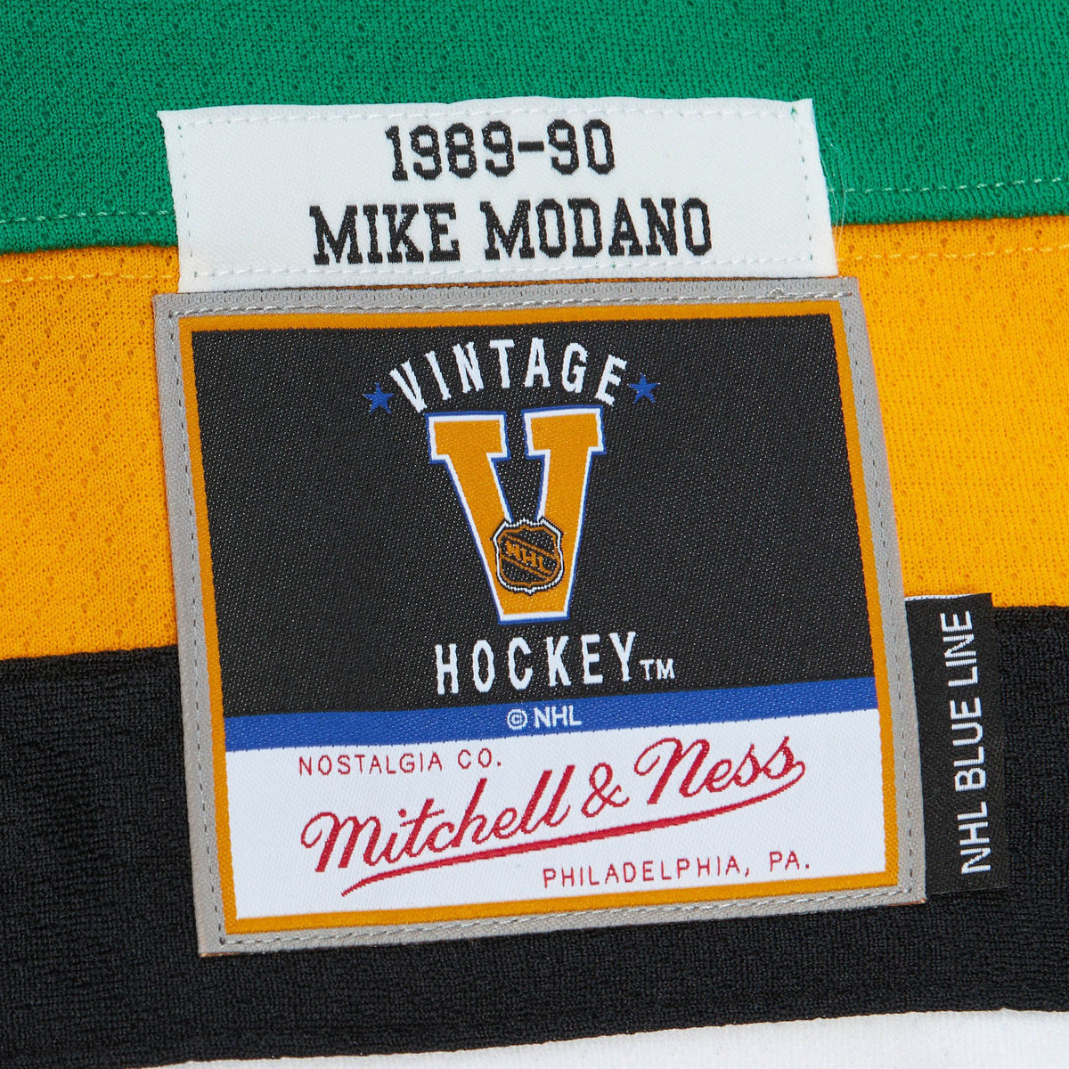 Mike Modano Minnesota North Stars NHL Mitchell & Ness Men Green 1989 Blue Line Authentic Jersey product image 4, provided