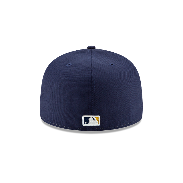 Milwaukee Brewers MLB New Era Men Yellow/Navy 59Fifty Authentic Collection On Field Fitted Hat product image 2, provided for