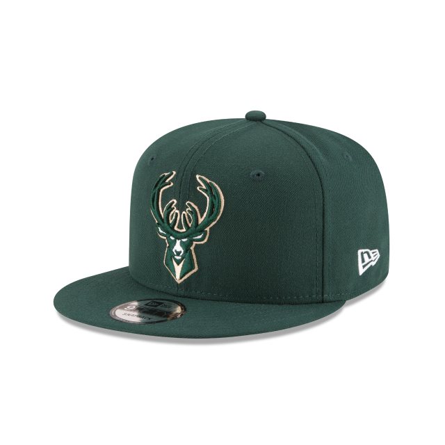 Milwaukee Bucks NBA New Era Men Green 9Fifty Basic Snapback product image 1, provided for visual reference and product