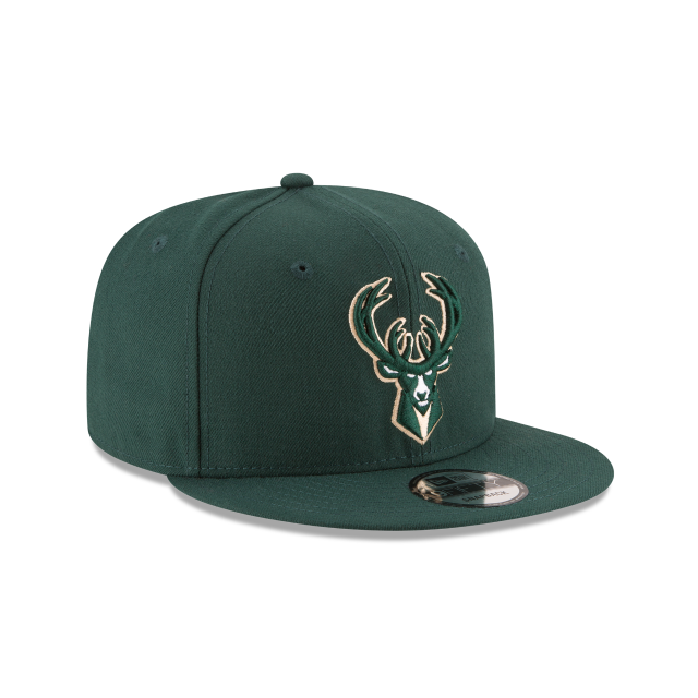 Milwaukee Bucks NBA New Era Men Green 9Fifty Basic Snapback product image 3, provided for visual reference and product