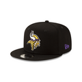Minnesota Vikings NFL New Era Men Black 9Fifty Basic Snapback product image 1, provided for visual reference and product