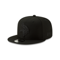 Minnesota Vikings NFL New Era Men Black On Black 9Fifty Basic Snapback product image 1, provided for visual reference and