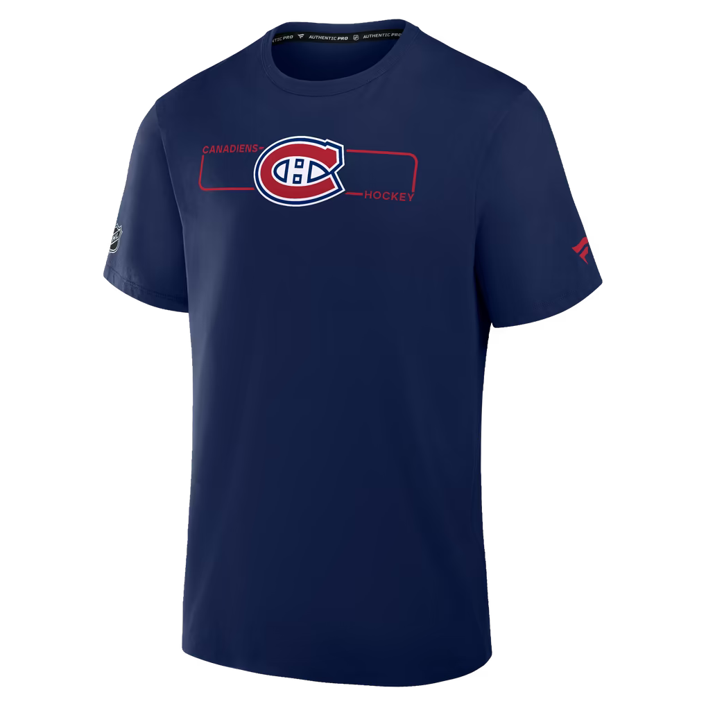 Montreal Canadiens NHL Fanatics Branded Men Navy 2026 Authentic Pro Primary T-Shirt product image 1, provided for visual