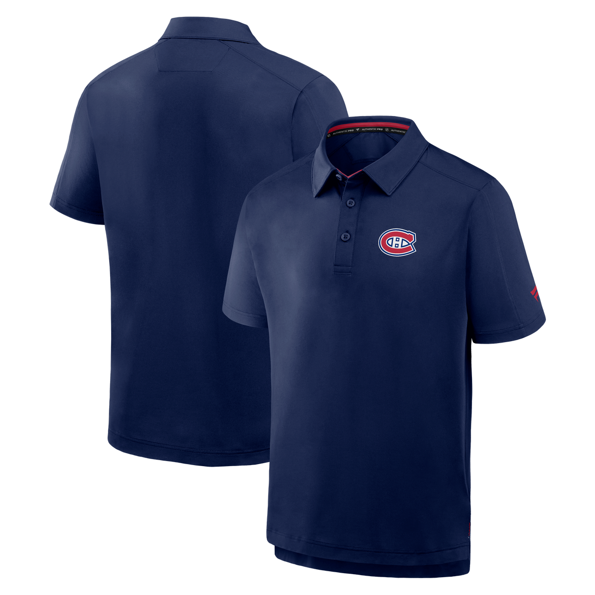 Montreal Canadiens NHL Fanatics Branded Men Navy Authentic Pro Polo T-Shirt product image 3, provided for visual reference