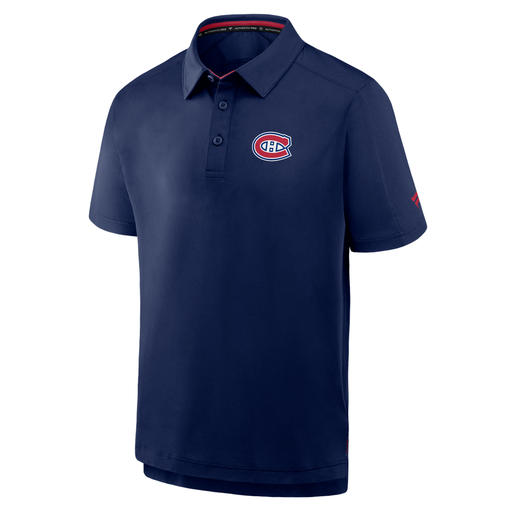 Montreal Canadiens NHL Fanatics Branded Men Navy Authentic Pro Polo T-Shirt product image 1, provided for visual reference