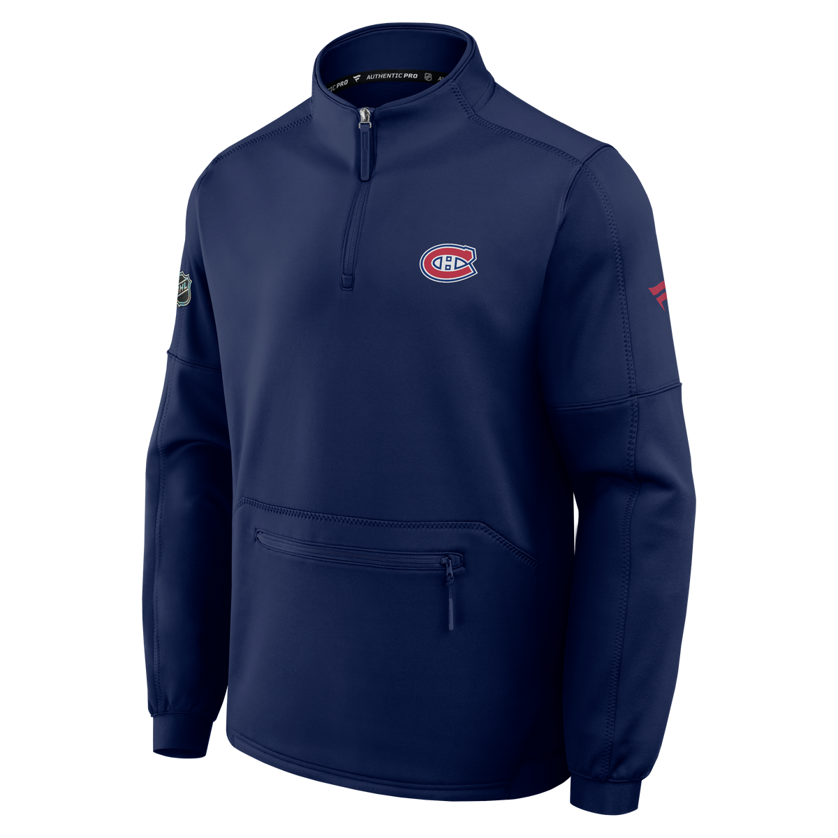 Montreal Canadiens NHL Fanatics Branded Men Navy 2026 Authentic Pro Rink 1/4 Zip Fleece Jacket product image 1, provided for