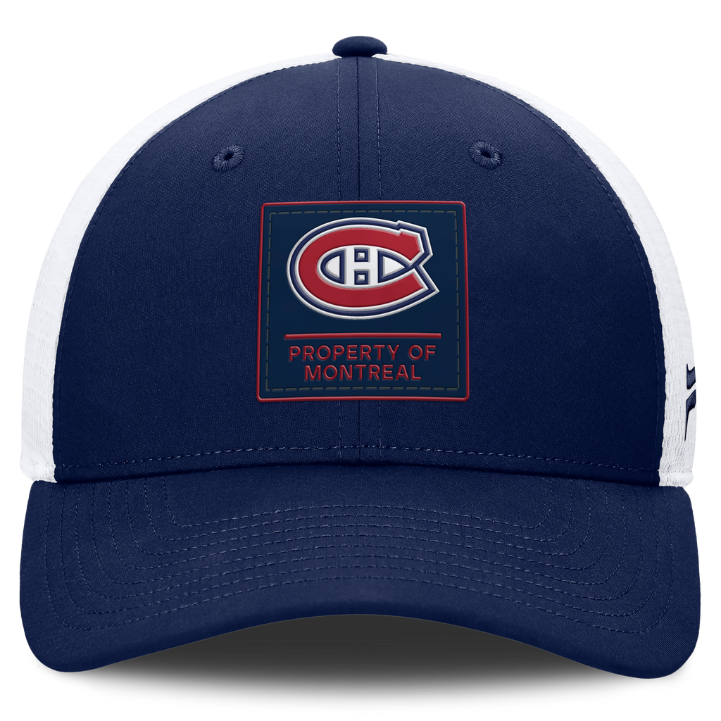 Montreal Canadiens NHL Fanatics Branded Men Navy Authentic Pro Train Trucker Snapback product image 3, provided for visual