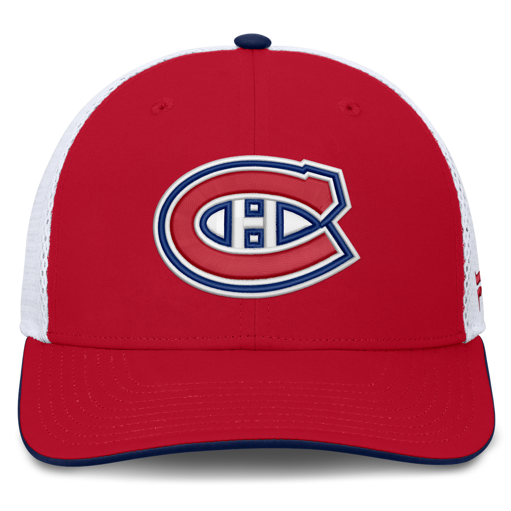 Montreal Canadiens NHL Fanatics Branded Men Red/White Authentic Pro Rink Trucker Snapback product image 3, provided for