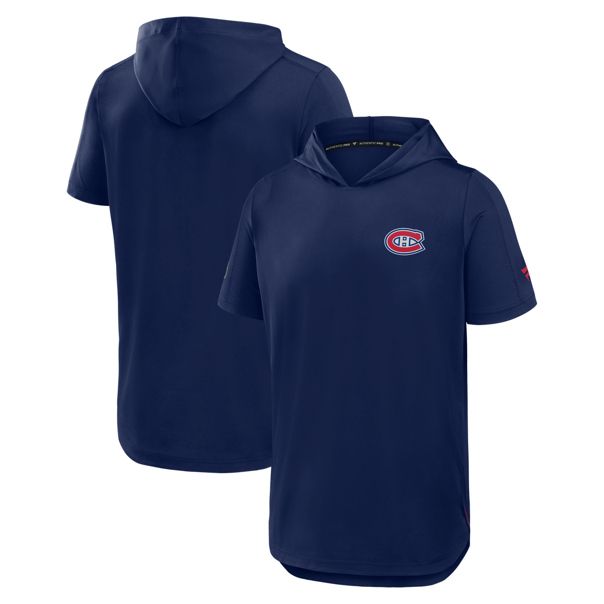Montreal Canadiens NHL Fanatics Branded Men Navy Authentic Pro Rink Short Sleeve Hoodie product image 3, provided for visual