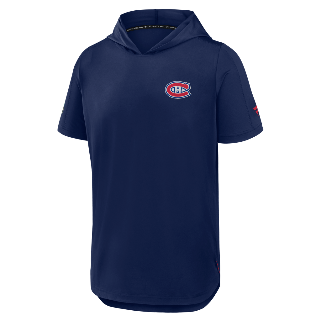 Montreal Canadiens NHL Fanatics Branded Men Navy Authentic Pro Rink Short Sleeve Hoodie product image 1, provided for visual