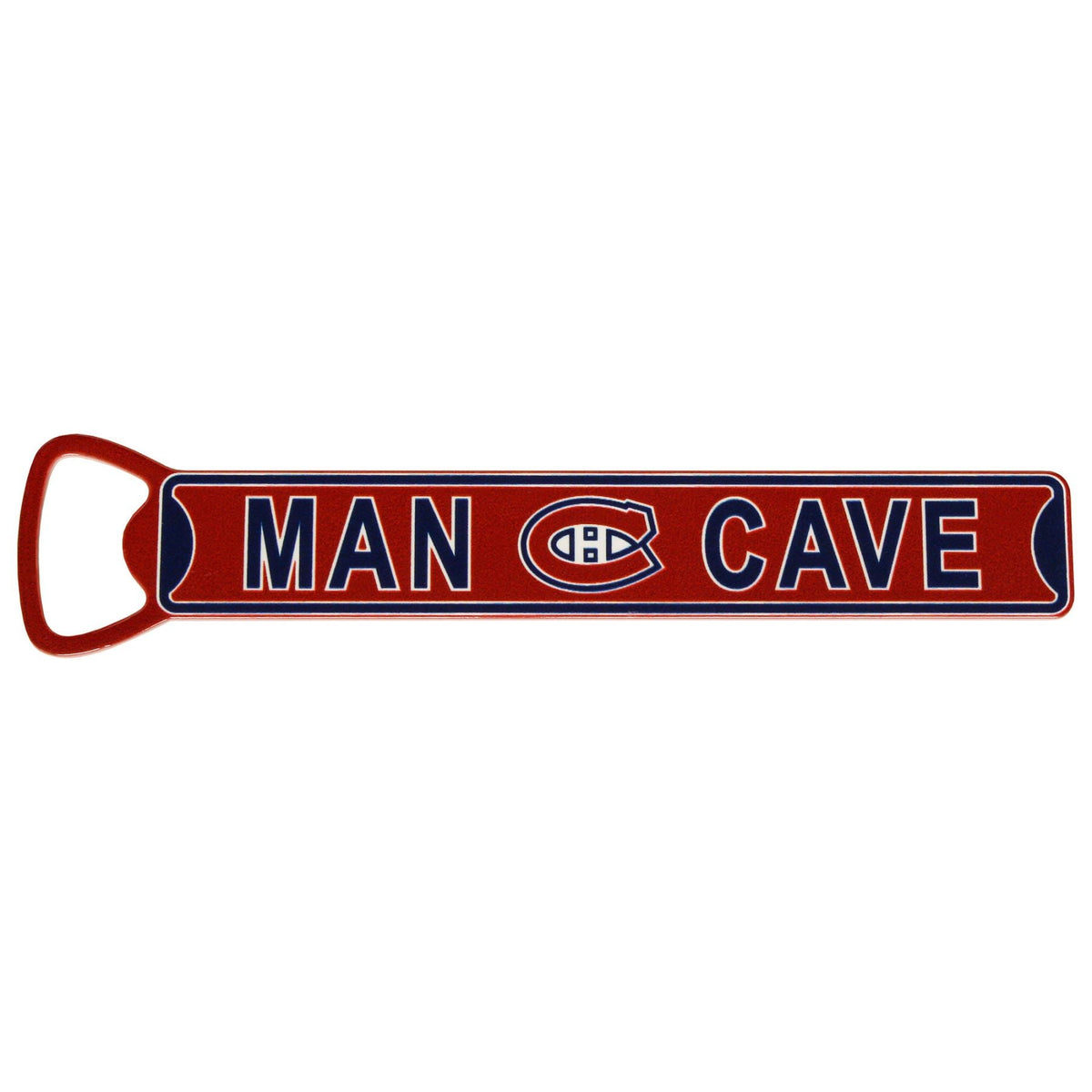 Montreal Canadiens NHL Man Cave 7 inch Super Steel Magnet Bottle Opener product image 1, provided for visual reference and