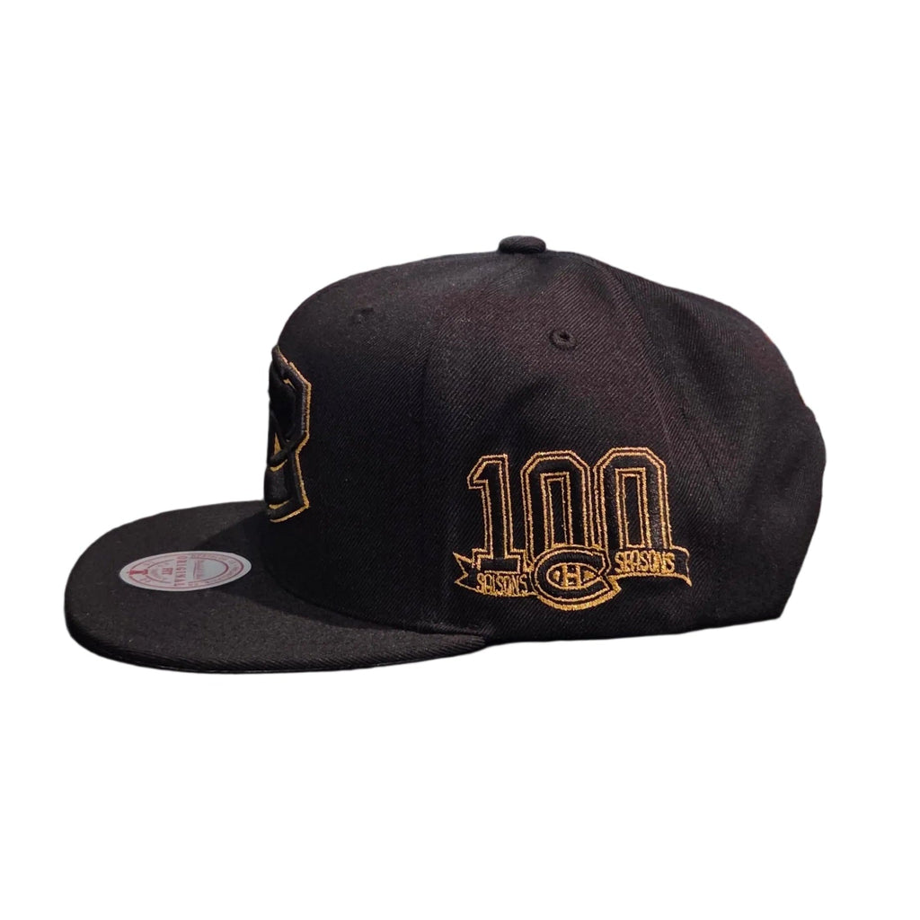 Montreal Canadiens NHL Mitchell & Ness Men Black/Gold Fashion Basics Snapback product image 2, provided for visual reference