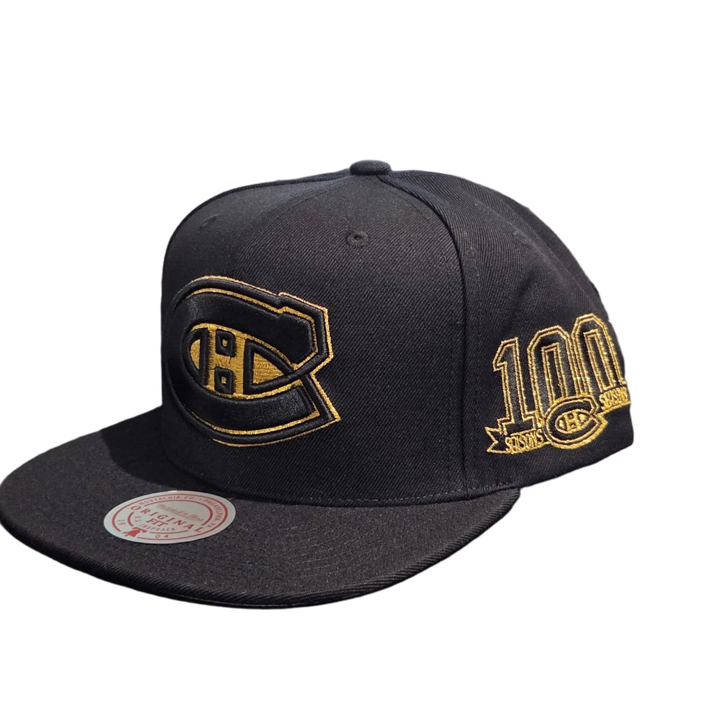 Montreal Canadiens NHL Mitchell & Ness Men Black/Gold Fashion Basics Snapback product image 1, provided for visual reference