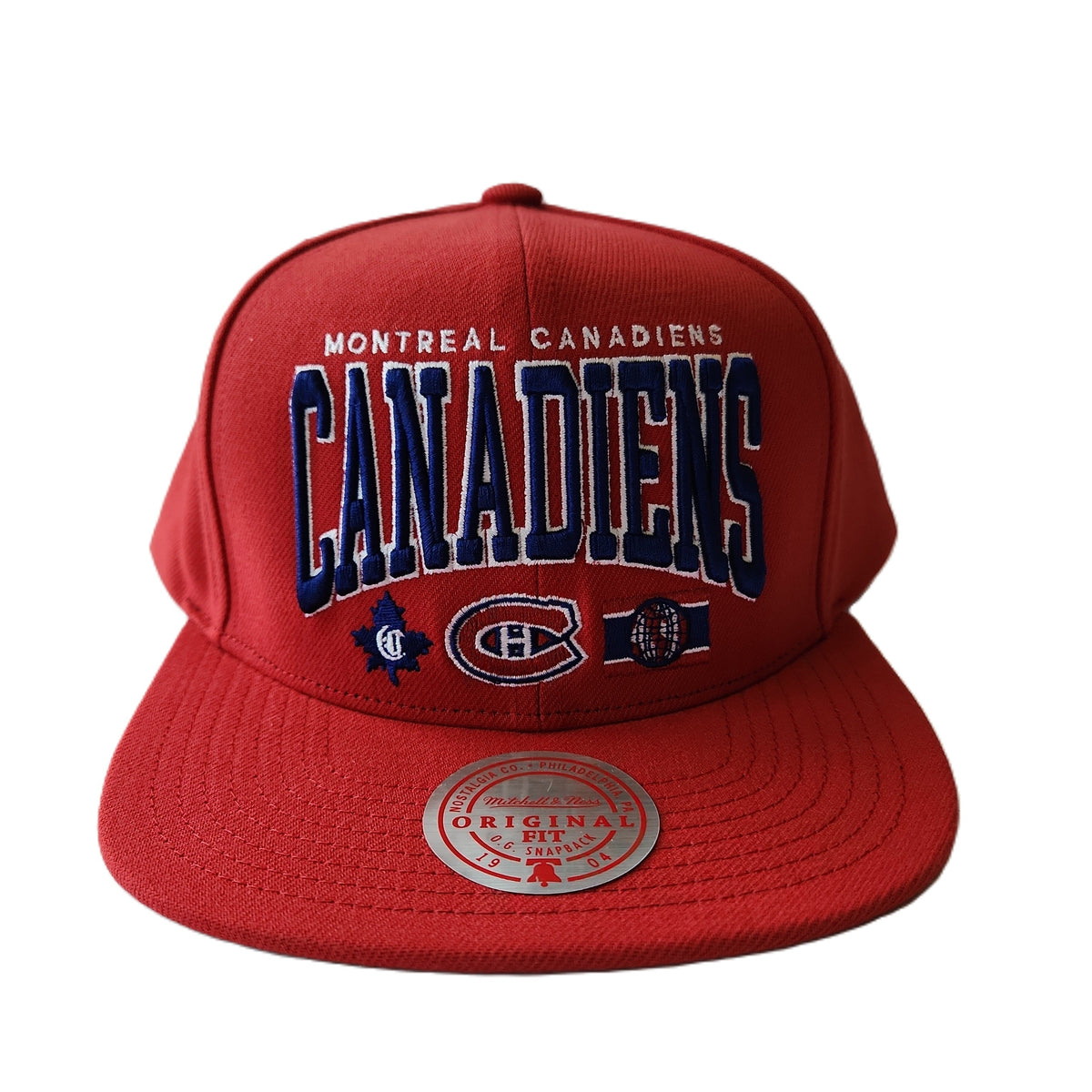 Montreal Canadiens NHL Mitchell & Ness Men Red Champ Stack Snapback product image 1, provided for visual reference and