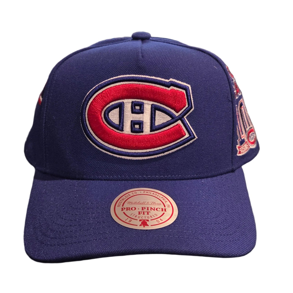 Montreal Canadiens NHL Mitchell & Ness Men Royal Blue Historical A-Frame Snapback Hat product image 3, provided for visual