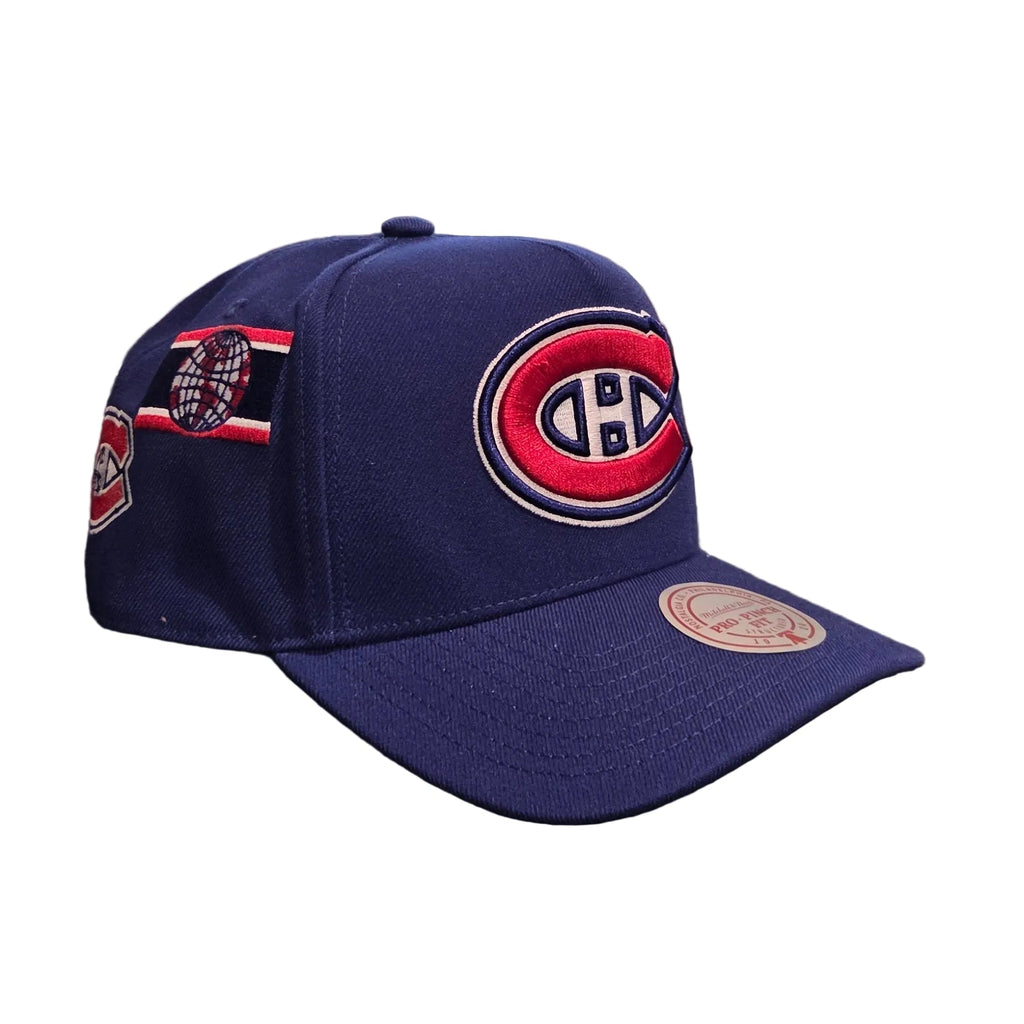 Montreal Canadiens NHL Mitchell & Ness Men Royal Blue Historical A-Frame Snapback Hat product image 4, provided for visual