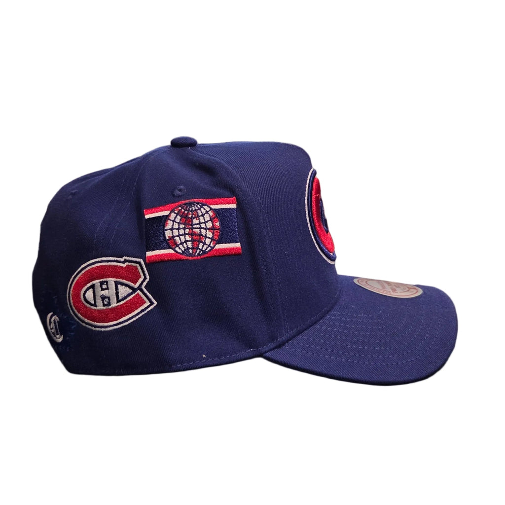 Montreal Canadiens NHL Mitchell & Ness Men Royal Blue Historical A-Frame Snapback Hat product image 6, provided for visual
