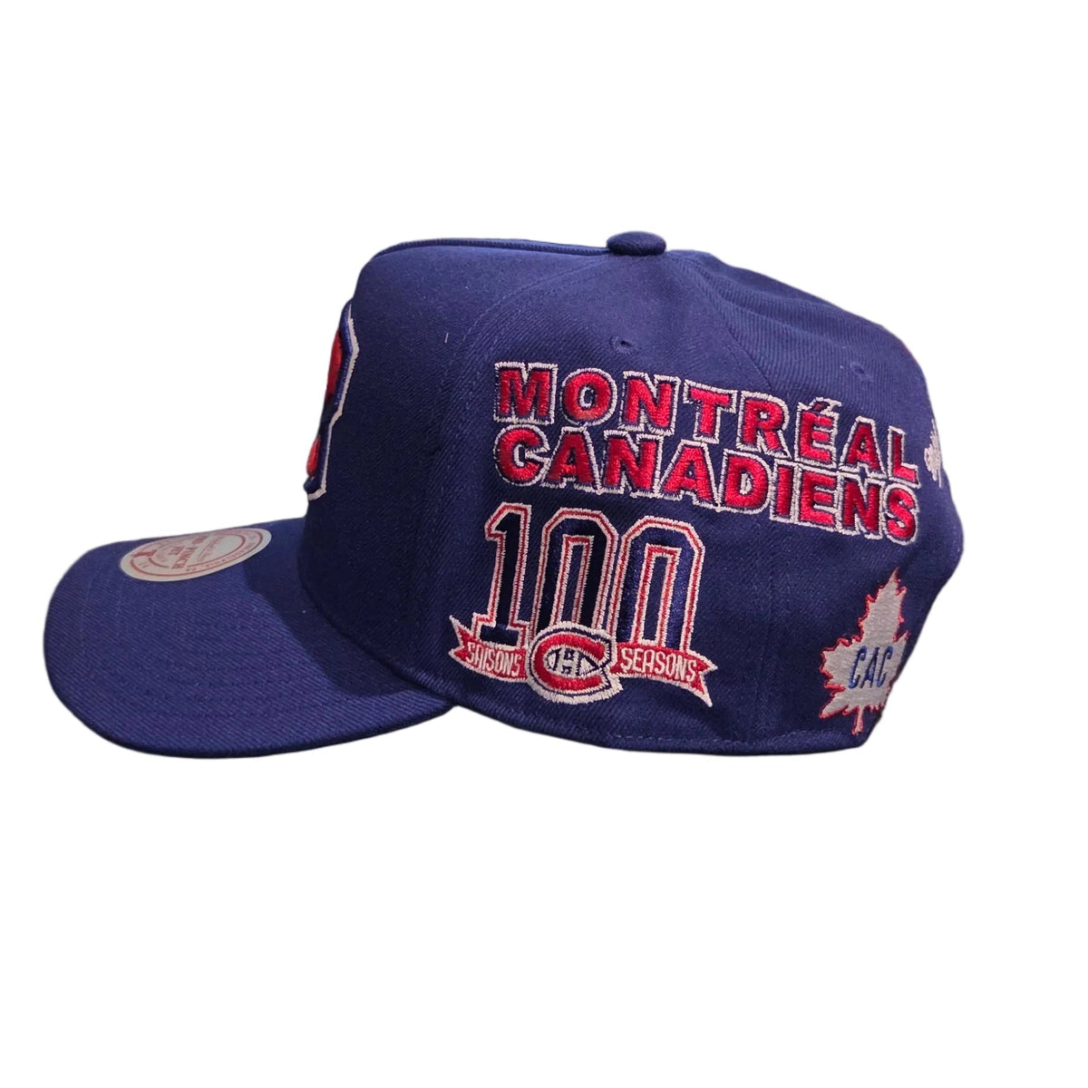 Montreal Canadiens NHL Mitchell & Ness Men Royal Blue Historical A-Frame Snapback Hat product image 5, provided for visual
