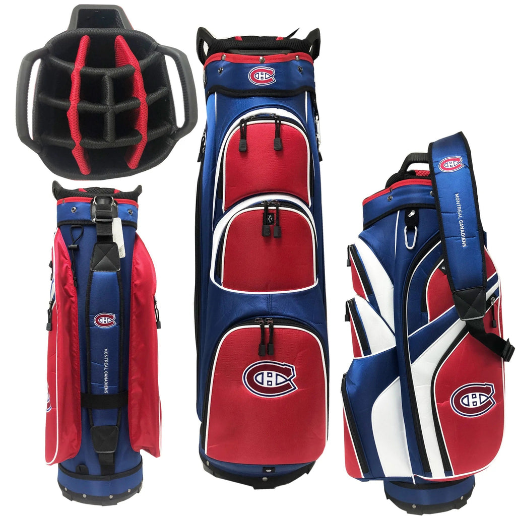 Montreal Canadiens NHL Navy/Red Golf Cart Bag product image 2, provided for visual reference and product detail review