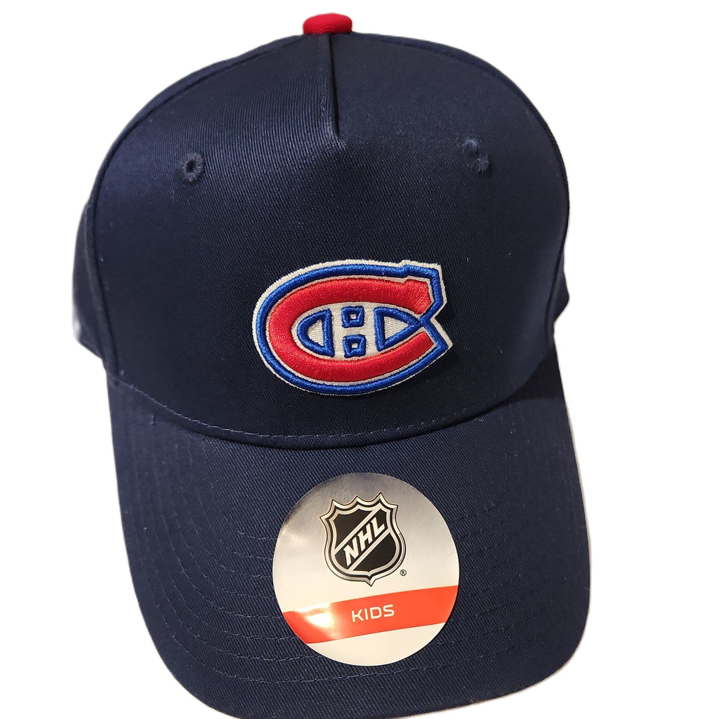 Montreal Canadiens NHL Outerstuff Kids Navy Precurve Snapback product image 4, provided for visual reference and product