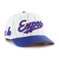 Montreal Expos MLB 47 Brand Men Double Header Pinstripe Hitch Snapback product image 1, provided for visual reference and