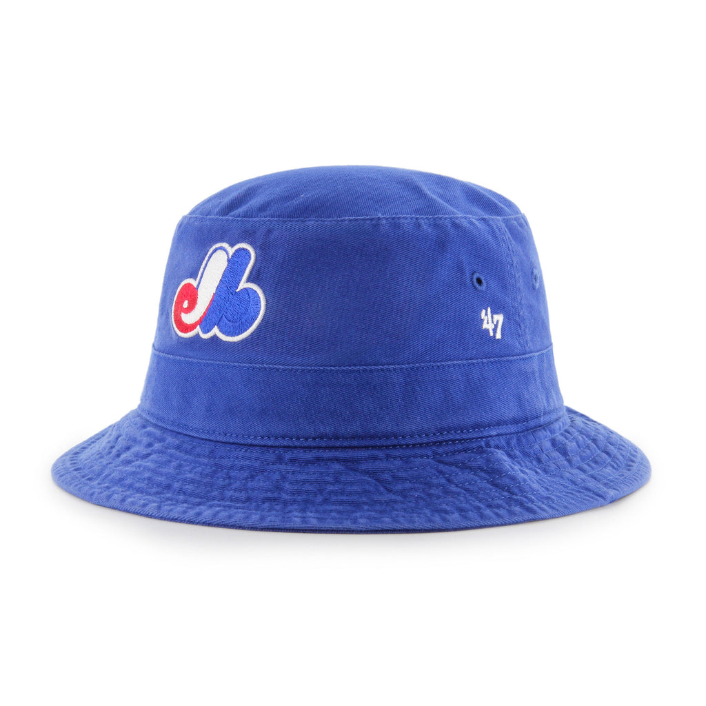 Montreal Expos MLB 47 Brand Men Royal Primary Bucket Hat product image 1, provided for visual reference and product detail