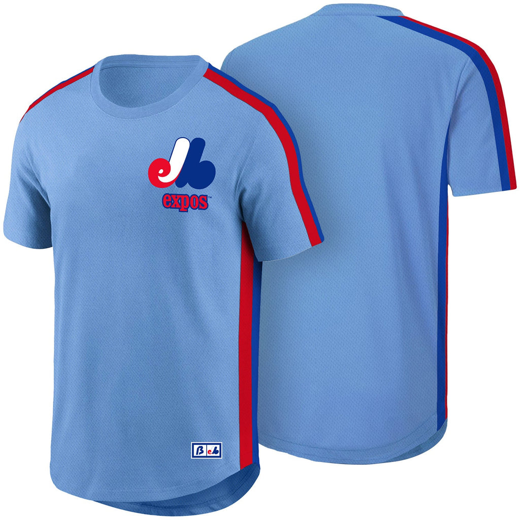 Montreal Expos MLB Bulletin Men Light Blue Curveball T-Shirt product image 1, provided for visual reference and product