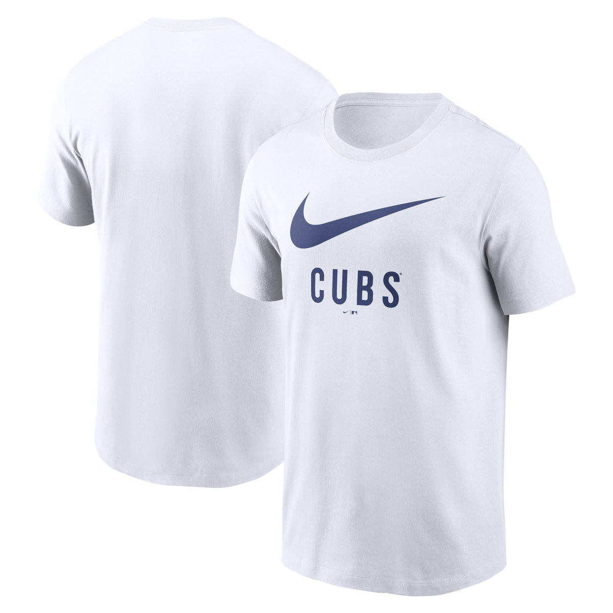 Chicago Cubs Nike White Swoosh T-Shirt product image 1, provided for visual reference and product detail review