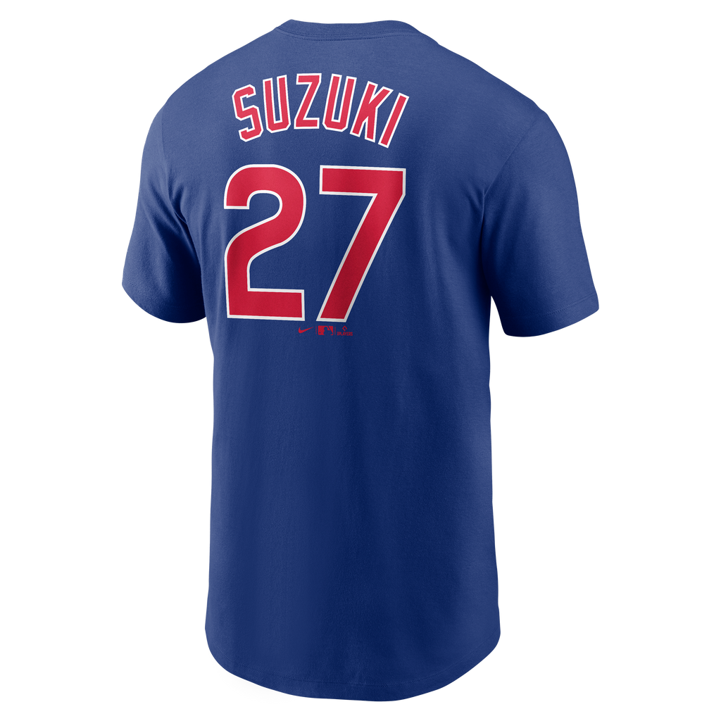Seiya Suzuki Chicago Cubs Name and Number T-Shirt - Adult product image 2, provided for visual reference and product detail