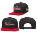 Chicago Blackhawks Black/Red Mitchell & Ness Script Youth Snapback Hat product image 1, provided for visual reference and