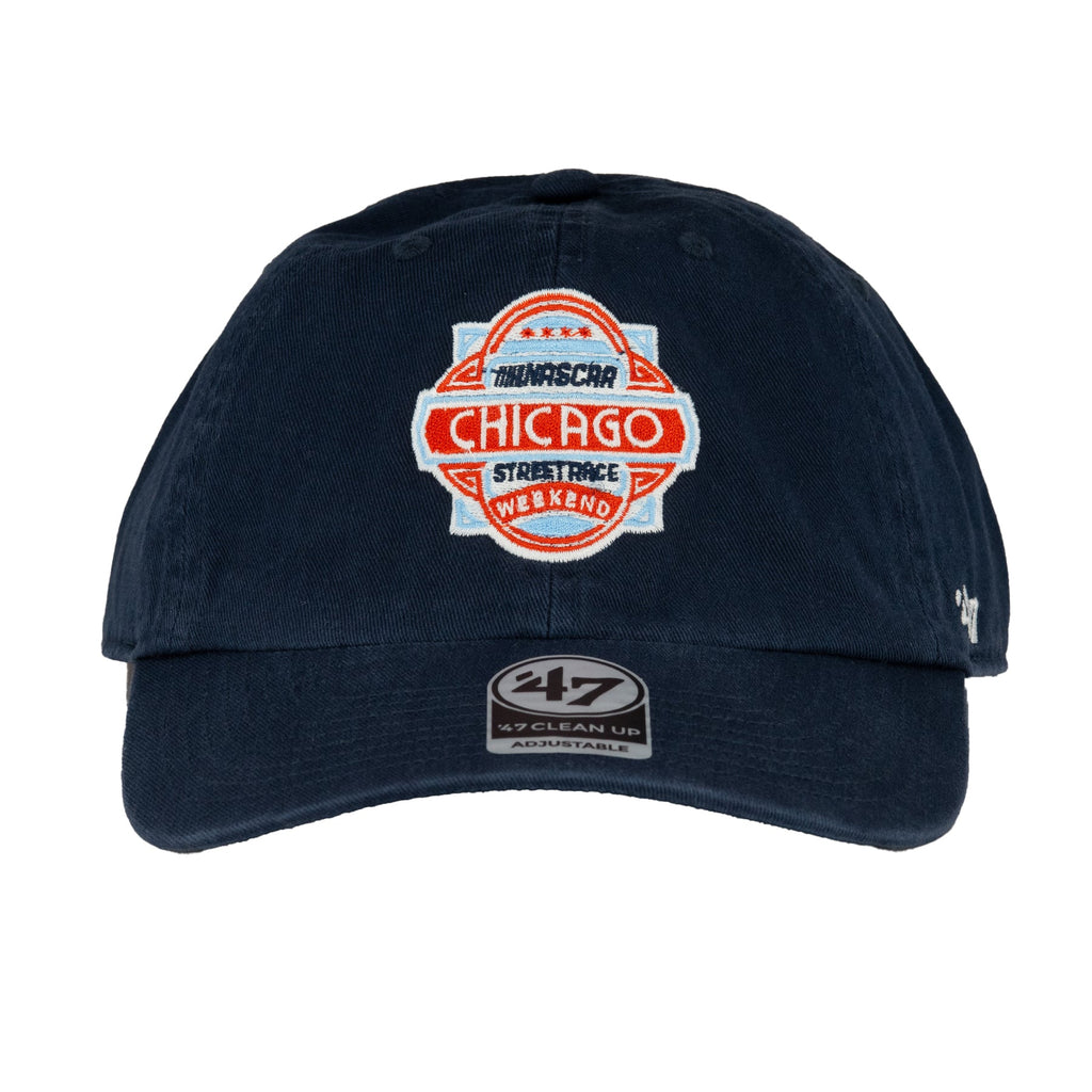 Nascar Chicago Street Race '47 Navy Clean Up Adjustable Hat product image 2, provided for visual reference and product