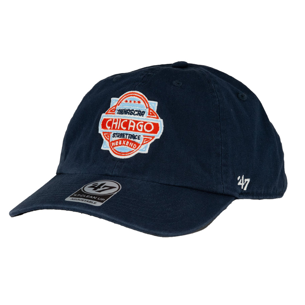 Nascar Chicago Street Race '47 Navy Clean Up Adjustable Hat product image 1, provided for visual reference and product