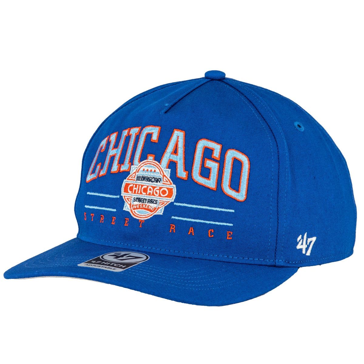 Nascar Chicago Street Race '47 Hitch Royal Adjustable Hat product image 2, provided for visual reference and product detail