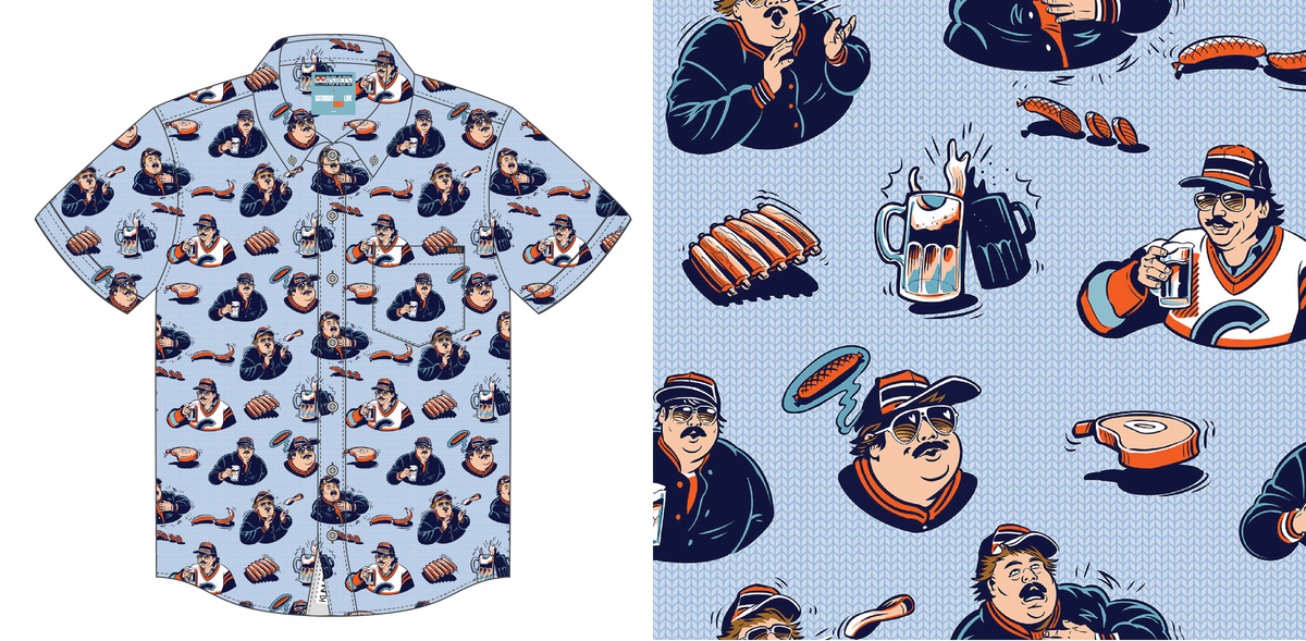 RSVLTS Chicago Bears Superfan SNL Button Down Shirt product image 1, provided for visual reference and product detail review