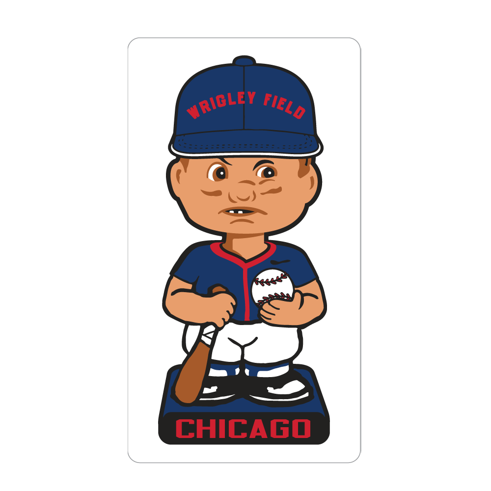 Wrigley Field Chicago Kid Baseball Sticker product image 1, provided for visual reference and product detail review