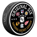 Original Six NHL 1950 Textured Hockey Puck product image 1, provided for visual reference and product detail review