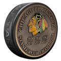Chicago Blackhawks NHL Stanley Cup Years Medallion Hockey Puck product image 1, provided for visual reference and product