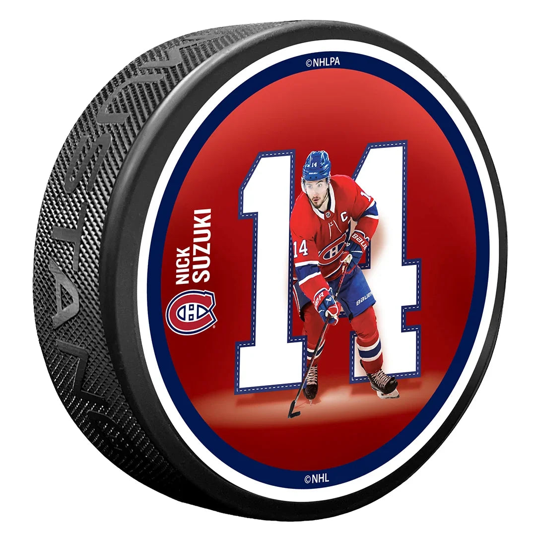Nick Suzuki Montreal Canadiens NHL Breakout Series High Definition Hockey Puck product image 1, provided for visual
