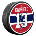 Cole Caufield Montreal Canadiens NHL Replica Signature Textured Souvenir Hockey Puck product image 1, provided for visual